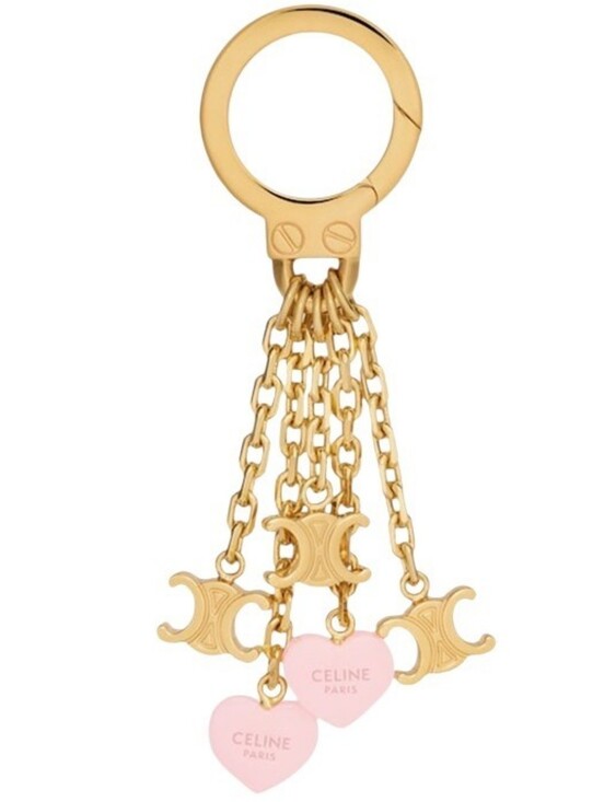 Celine Handbags - Like NEW! RARE!!! CELINE Triomphe Heart Chain Charm Light Pink Comes W/ BOOKLET!